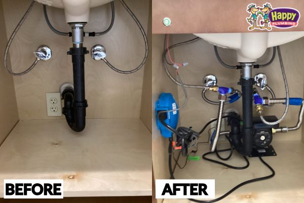 On-Demand Recirculating Pump Installation Under Vanity Sink in San Diego