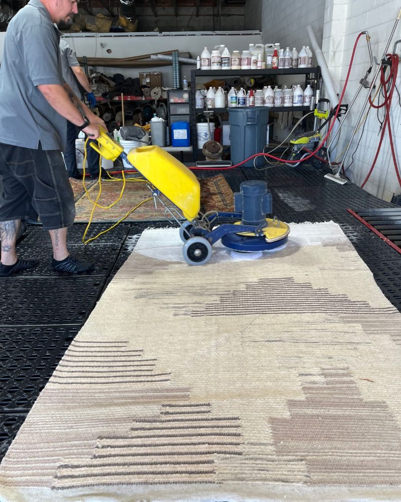Flat weave rug washing