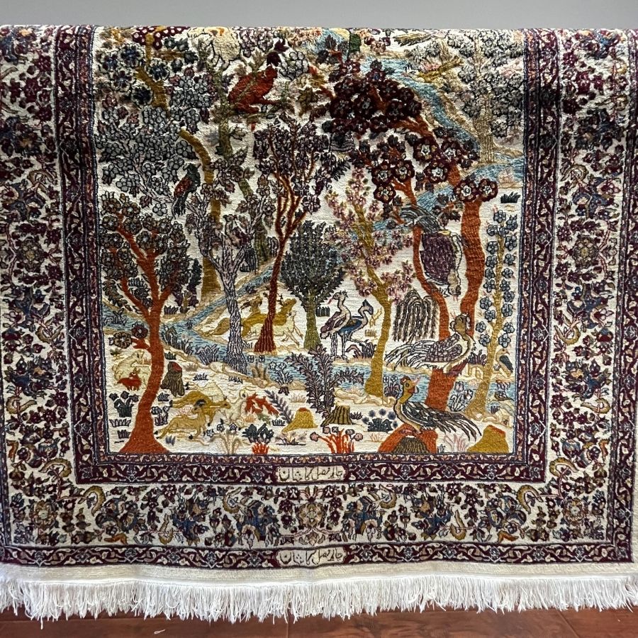 Silk Isfahan Rug Dry Cleaning in Yorba Linda, CA