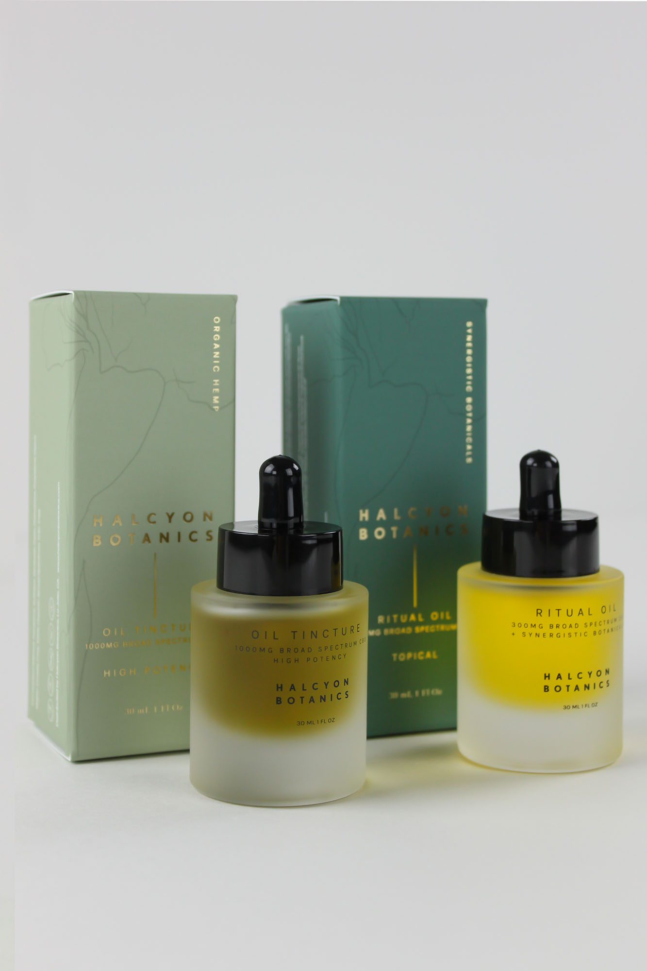 Custom Chipboard Product Box and Custom Printed Bottles l Halcyon Botanics