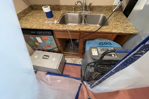 Kitchen Sink Overflow Water Damage in Escondido, CA