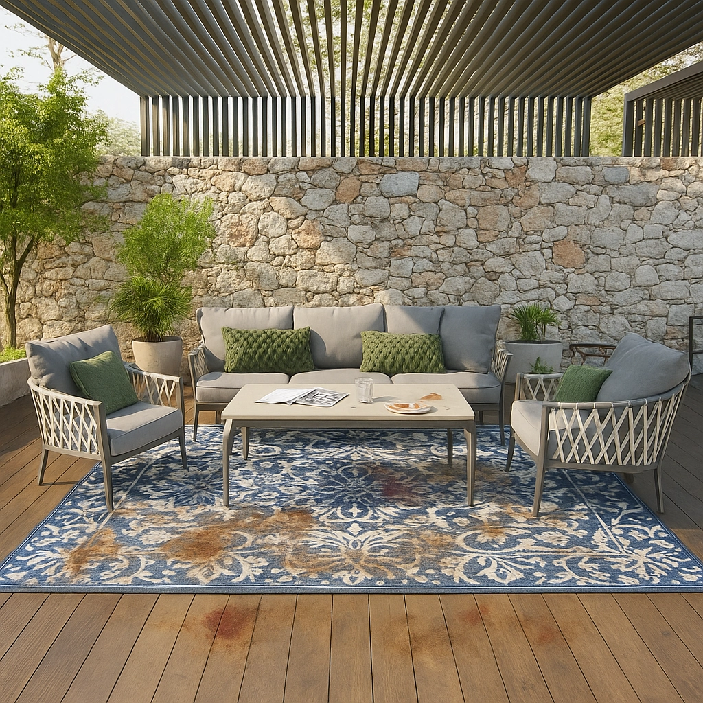 Can mold and mildew be removed from outdoor rugs?