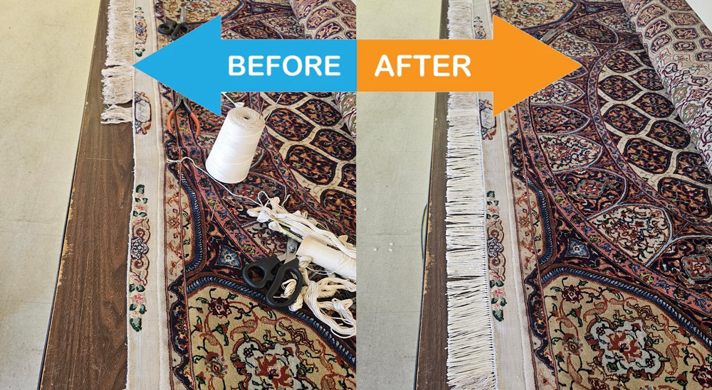 Persian Rug Fringe Restoration in Palm Desert, CA